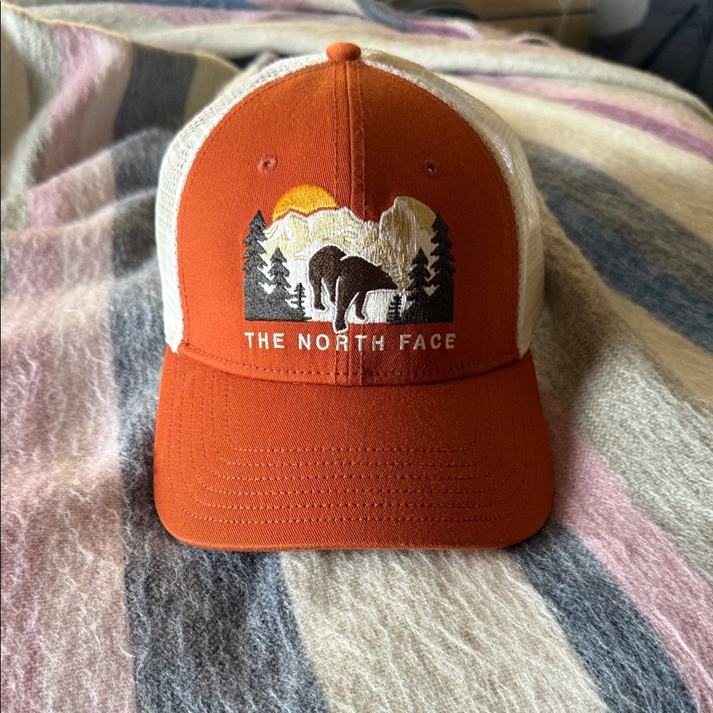 The North Face Rust and Cream Trucker Hat NWOT